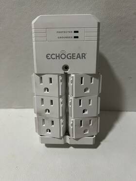 1080 Echogear 705353052620 On-wall Surge Protector With 6 Pivoting Ac Outlets And Joules Of Protec