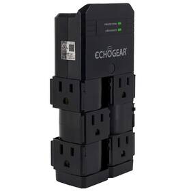 1080 Echogear 793795535498 On-wall Surge Protector With 6 Pivoting Ac Outlets And Joules Protection