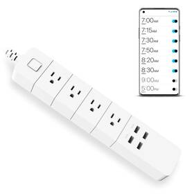 Eco4life 884945004435 Wireless Smart Power Strip With Surge Protection Compatible Alexa Googl