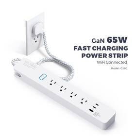 Eco4life 884945009096 Smart Wi-fi Surge Protect Power Strip With 65w Fast Charge Station