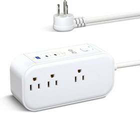 Eho-002-2c1u Eho 10ft Surge Protector Power Strip With Pd 65w Usb C For Travel White