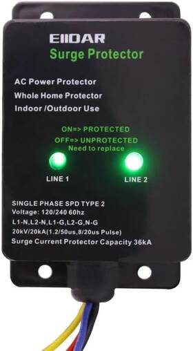 Eiidar 748173886785 Spd Type 2 Whole Home Surge Protector Single Phase House Prot