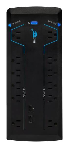 Elac 850026501506 Protek 12 Outlet Smart Surge Protector/power Conditioner With Dual Usb Wi-fi