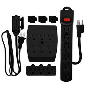 Electery 060975641788 7 Piece Power Value Pack Multi-outlet Kit Set Includes 6 Outlet Strip