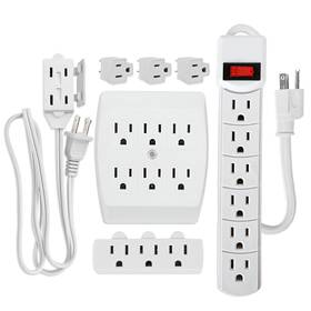 Electery 060975641801 7 Piece Power Value Pack Multioutlet Kit Set Includes 6 Outlet Strip Out