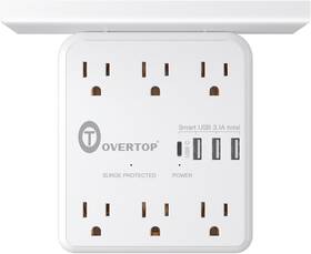 Electric Inc 445009729799 Power Charger With Shelf Wall Outlet Extender Surge Protector 6 Ac Outlets