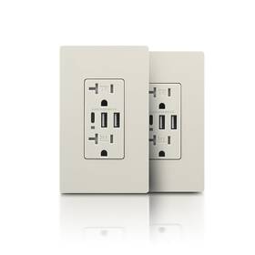 Ewu262a1c-la Electric Inc 2 Pack Usb Wall Socket Power Outlets With 3 Ports 30w 6.0a C