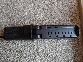 16-041w-usb Electrinduct 4-outlet Surge Protector Power Strip Usb Ports 6 Ft Black