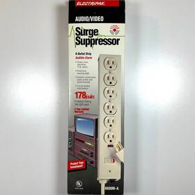 6600m-a Electripak Audio/video Surge Suppressor Protector 6-outlet Strip Audible Alarm