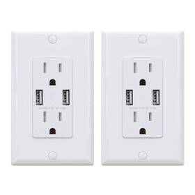 Elegrp 195330000544 4.0 Amp Dual Usb Ports With Smart Chip 15 Duplex Tamper Resistant 2-pack