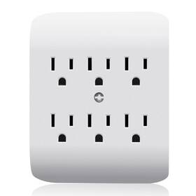 5503-wh Elegrp 6-outlet Wall Tab Power Extender Etl Listed 1 Pack White