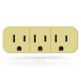 5506-iv Elegrp 2 To 3 Prong Grounded Triple Outlet Extender 2-prong 3-prong Adapte