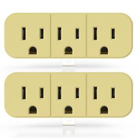 5506-iv2 Elegrp 2 To 3 Prong Grounded Triple Outlet Extender Adapter Converters For Wall Out