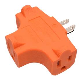 5508-org Elegrp 3-prong Heavy Duty Power Extender To Triple Outlet In T Direction Mul