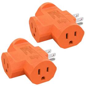 5508-org2 Elegrp 3-prong Heavy Duty Power Extender To Triple Outlet In T Direction Multi-dire
