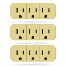 Elegrp 957064537314 2 To 3 Prong Grounded Triple Outlet Extender 2-prong 3-prong Adapt
