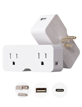 Elegrp 957064538250 Usb Wall Outlet Extender Multi Plug Splitter With C And A Ports 2