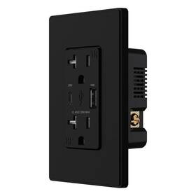 Er20wac20-0206 Elegrp Usb Wall Outlet With Type A C Ports Plate Black 6 Pack Er20wac20-0206 Elegrp Usb Wall Outlet With Type A C Ports Plate Black 6 Pack