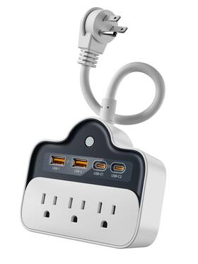 Byel-0007 Emerising Wall Power Strips 65w Usb-c Outlet Extender Surge Protector Splitter 6 Inch