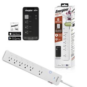 Energizer Connect 805106871925 6 Outlet Smart Surge Protector 1 200 Joules Remote
