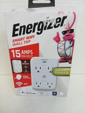 Ewt3-1000-wht Energizer Smart Wi-fi Wall Tap 4-outlet Works With Alexa/siri/google Assistant New In Box