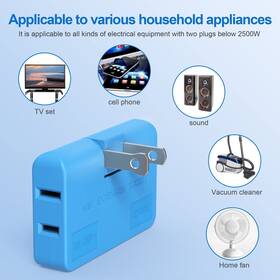 Etwincoo 791809715720 3 Way Flat Wall Outlet Extender Ac Adapter 2 Prong Plug Adjustable Rot