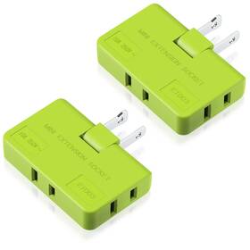 Etwincoo 791809715751 3 Way Flat Wall Plug Outlet Extender 2 Prong Rotatable Socket Mini Adapter