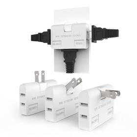Etwincoo 791809716529 3 Way Flat Wall Outlet Extender Ac Adapter - 2-prong Swivel Mini Indoor