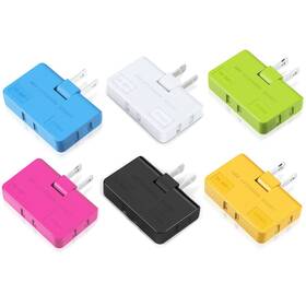 Etwincoo 792282715337 3 Way Flat Wall Outlet Extender 2 Prong Mini Plug Adapter