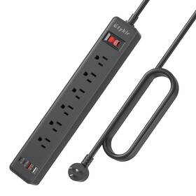 Etykir 717011052293 Magnetic Power Strip With 6 Outlets And 4 Usb Ports 2 Usbc Pd 20w 1800 Joules
