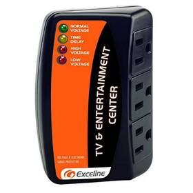 Exceline 591919001828 3 Outlet Surge Protector For Tvs Audio Equipment Video Games Computer
