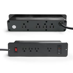 Extencord 755824546295 Double Side Usb C Recessed Power Stripcountertop Plugs 8 Outlets 4 Ports