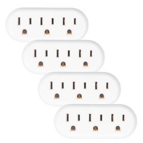 C1306 Extrastar 3-outlet Adapter Space-saving Splitter Multi Plug Wall Tab For Home Office
