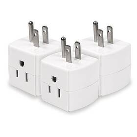 Fl-jc19 Extrastar 3 Outlet Wall Adapter Cube Tap Prong Multiple Plug Pack White