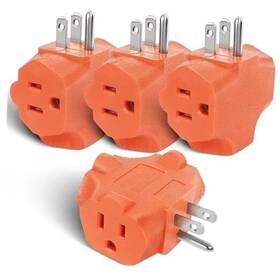 Md-305a Extrastar 3 Outlet Extender Heavy Duty Grounded Wall Tab T-shaped Adapter