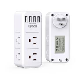 Eygde 736466631778 Multi Plug Outlet Extender With Usb Ports Surge Protector Power Strip Ro