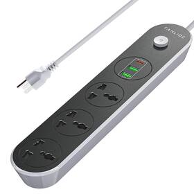 Fld-psusb3 Fanlide Power Strip With Usb Ports 6ft Cord 2500w Circuit Breaker 3 Outlets