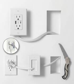 Farlaku 803173331960 Inwall Cable Management Kit With Recessed Outlet Box Dual Extender Wi