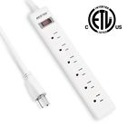 Fba Bj6005-wh-2.6ft Bestek Surge Protector Commercial Power Strip With Long 696227568982
