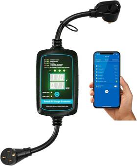 P2s-bt-30a-fba2 Festicreamy 50 Amp Bluetooth Smart Rv Surge Protector With Kwh Meter And Auto-reconnection