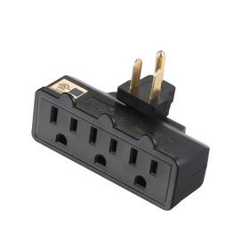 Fiiman 798623989962 Ul Listed 3 Outlet Wall Adapter 3-prong Grounded 180 Degree Swivel Plug