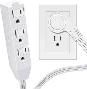 Spt-3 Fiiman Inc. 445000396358 3 Outlet Power Strip Short Extension Cord Low-profile Flat Plug Adapter -