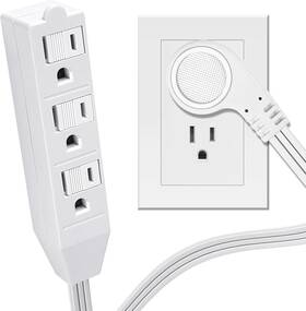 Spt-3 Fiiman Inc. 445012680629 3 Outlet Power Strip Short Extension Cord Low-profile Flat Plug Adapter -