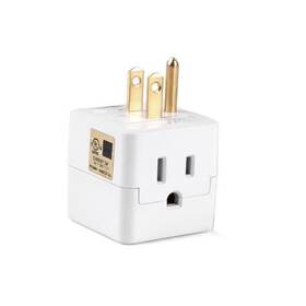 Fiiman Inc. 798623986398 3 Outlet Wall Adapter Ul Listed Power Cube Tap 3-prong 1 Pack White
