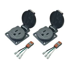 Pq-031 Filshu Us Standard Waterproof Power Outlet 3-hole Socket 15a125vac Panel Mount Dustp
