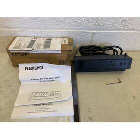 Ps09b Flexispot Clamp Power Strip With Usb 3 Outlet Type A And C Black