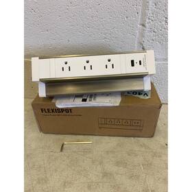 Ps09w Flexispot Clamp Power Strip With Usb 3 Outlet Type A And C White