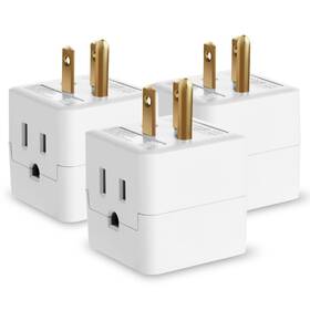 C-10717us Fosmon 3-outlet Extender 90 Degree Plug Outlet Adapter Right Angle Power Adap