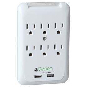 Bg-370713 Fox Valley Traders 6-outlet 2-usb Surge Protector Wall Tap