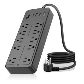 Fuaufas 729921438531 Power Strip Bar Mutioutlets Ports Desktop Charging Station Flat Plug Overl